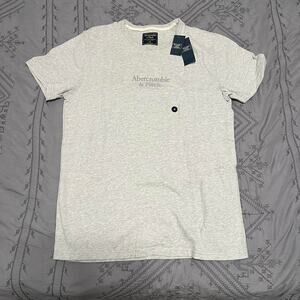 Abercrombie & fitch center logo gray shirt